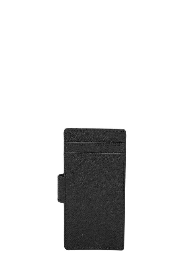 Da Milano Leather Card Holder for Men & for Women - Black - Image 3